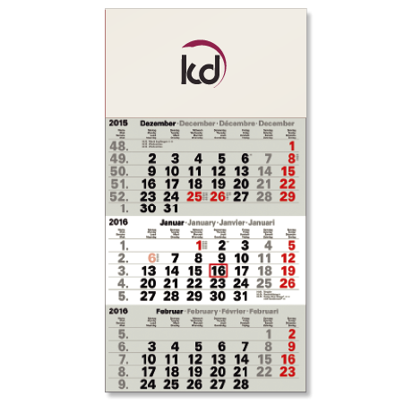 3-Monatskalender für das Folgejahr