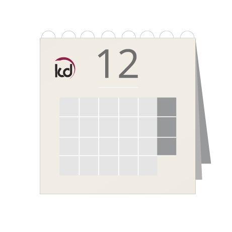 12 Blatt Wandkalender mit Deckblatt